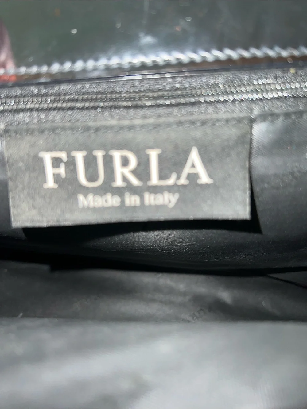 Furla Black Satchel - Patent Leather Finish